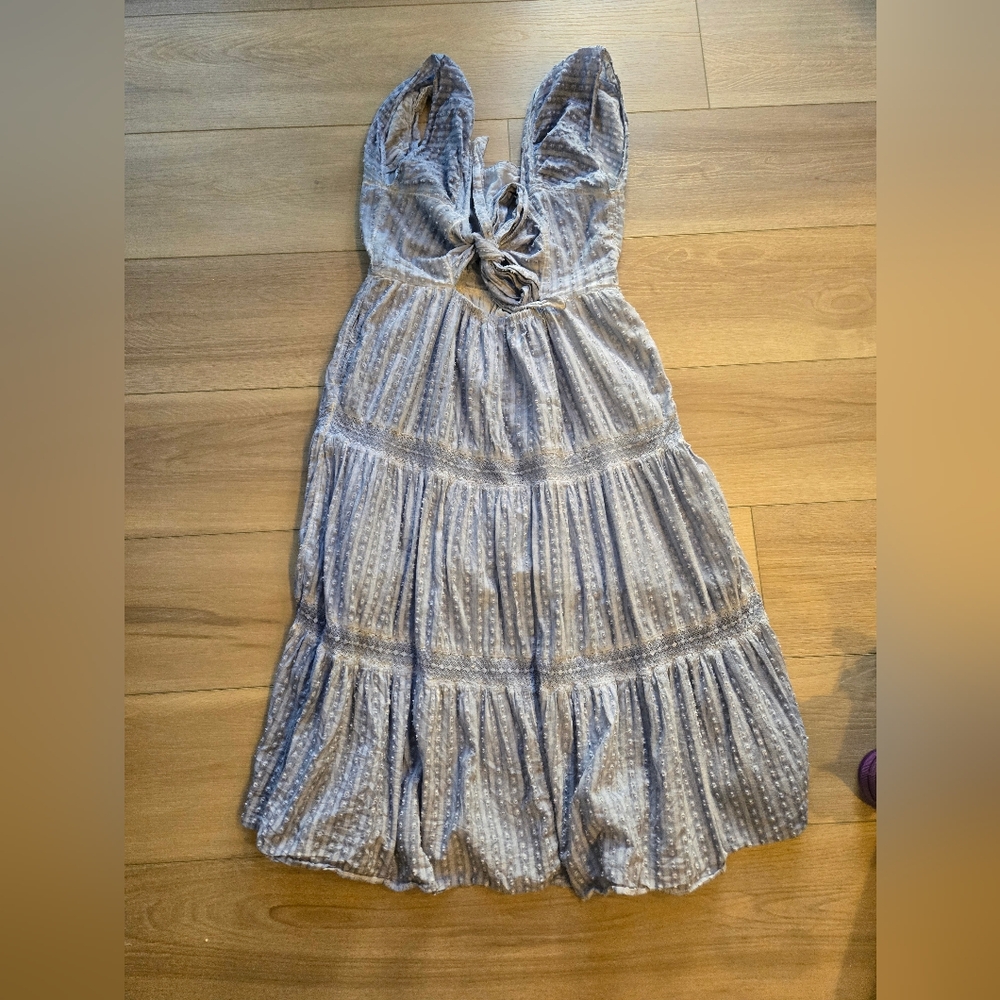 Blue Boho Long Dress. American Eagle